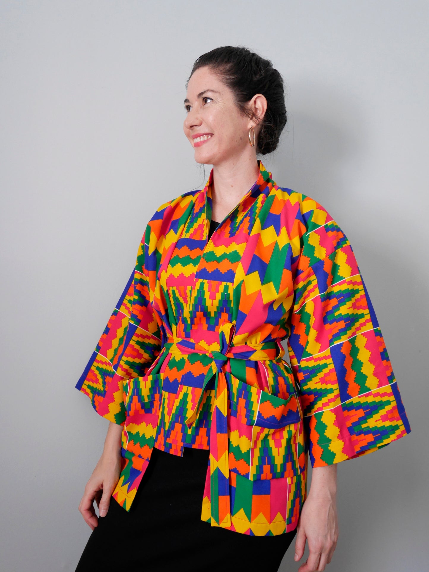 Kimono ceinturé "Kente"