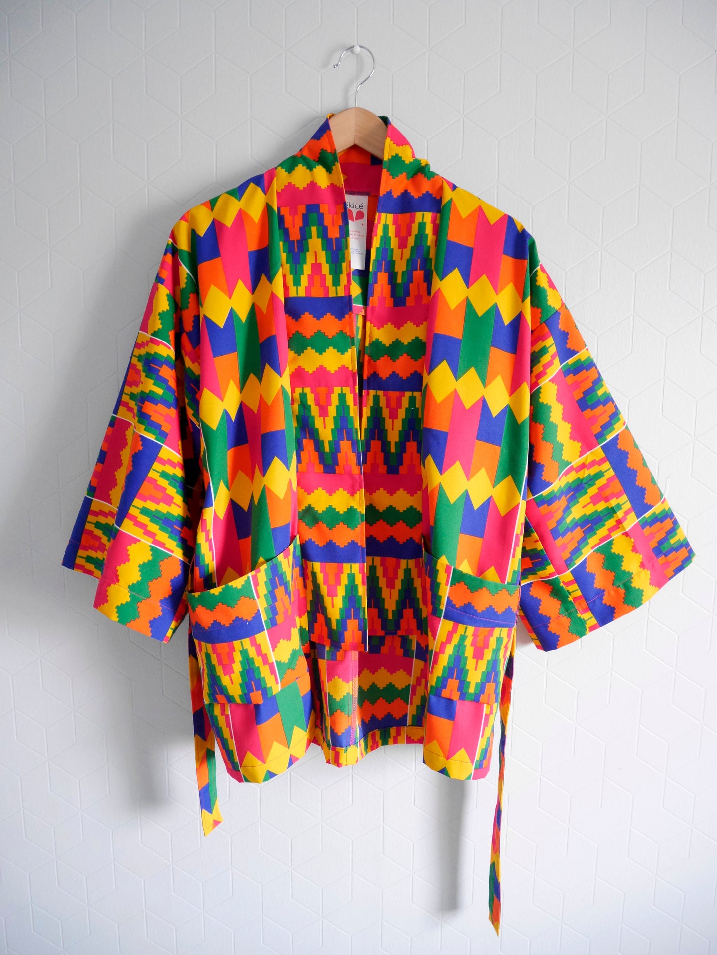 Kimono ceinturé "Kente"