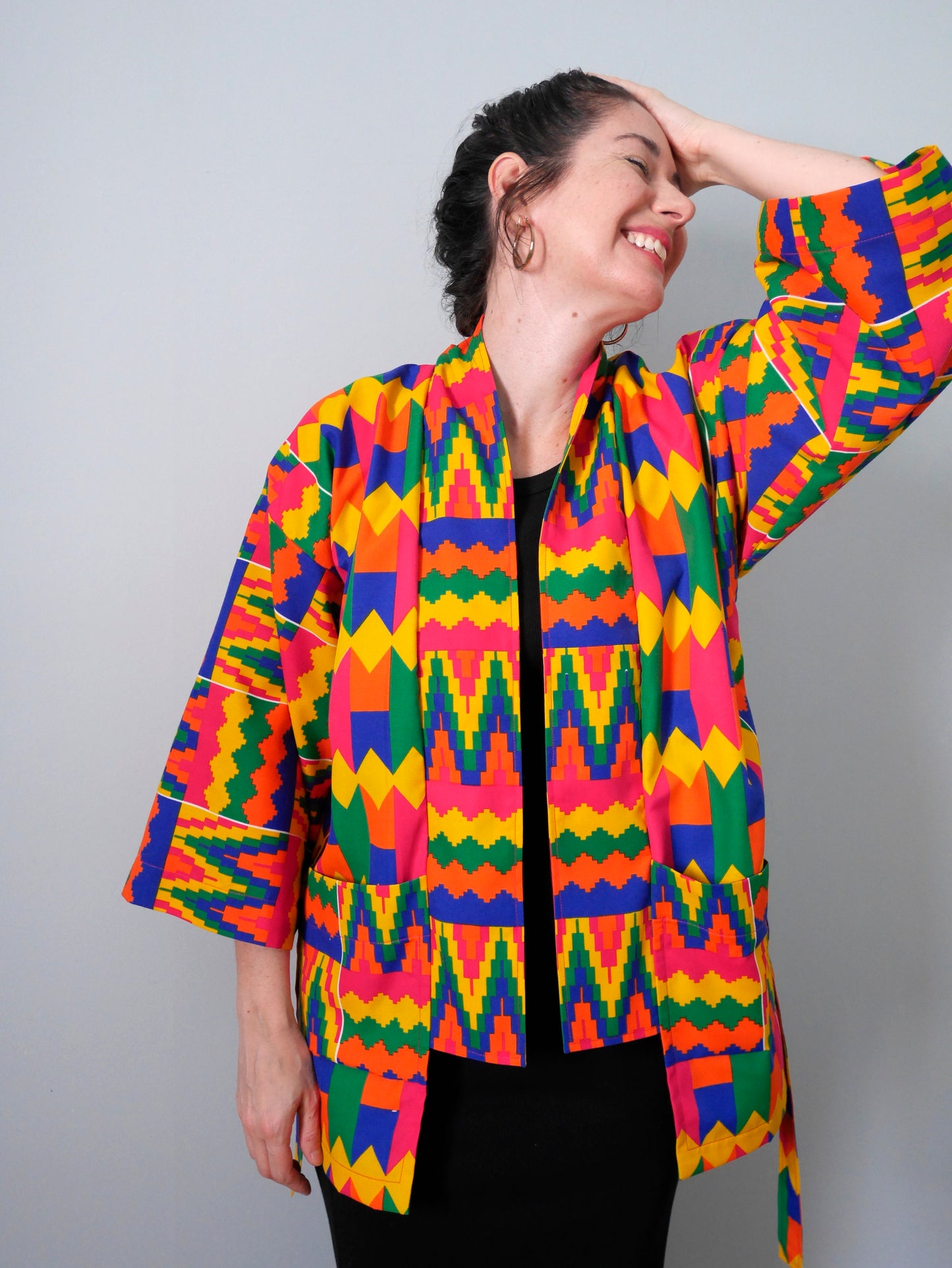 Kimono ceinturé "Kente"